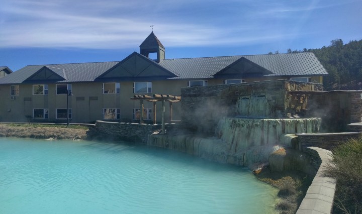 While this is not a photo of pools on the upper terrace (I was too scared to bring my phone along), this huge pool sits behind the resort.