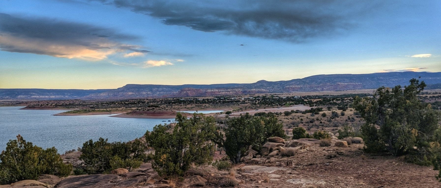 View of Abiquiu Lake just before sunrise.