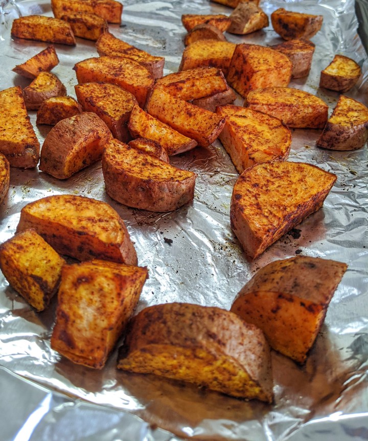 Bake sweet potatoes with spices for a more flavorful potato side dish this Thanksgiving.