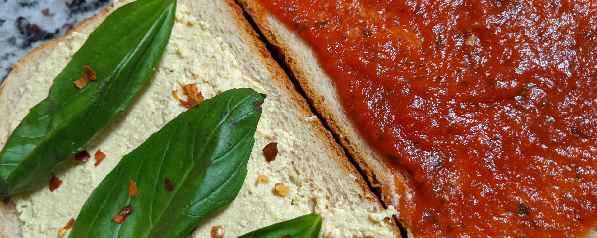 Vegan pizza grilled cheese.