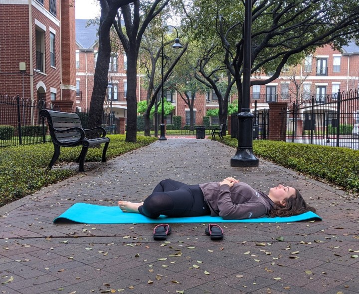 Reclined bound angle before savasana to finish off practice.