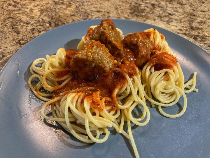 pasta with meatless meatballs